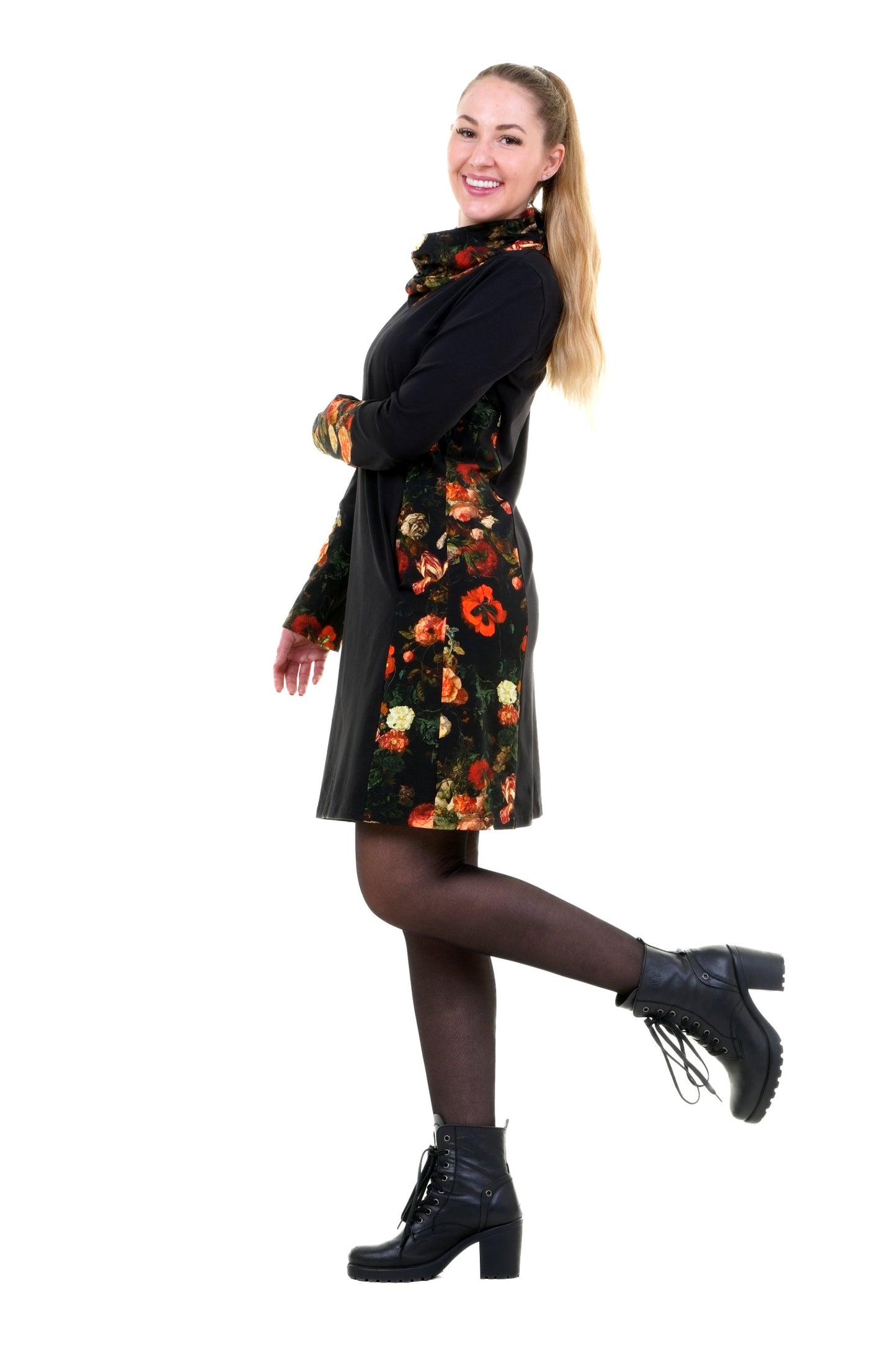 Herbstkönigin Kleid schwarz Mystic Rose