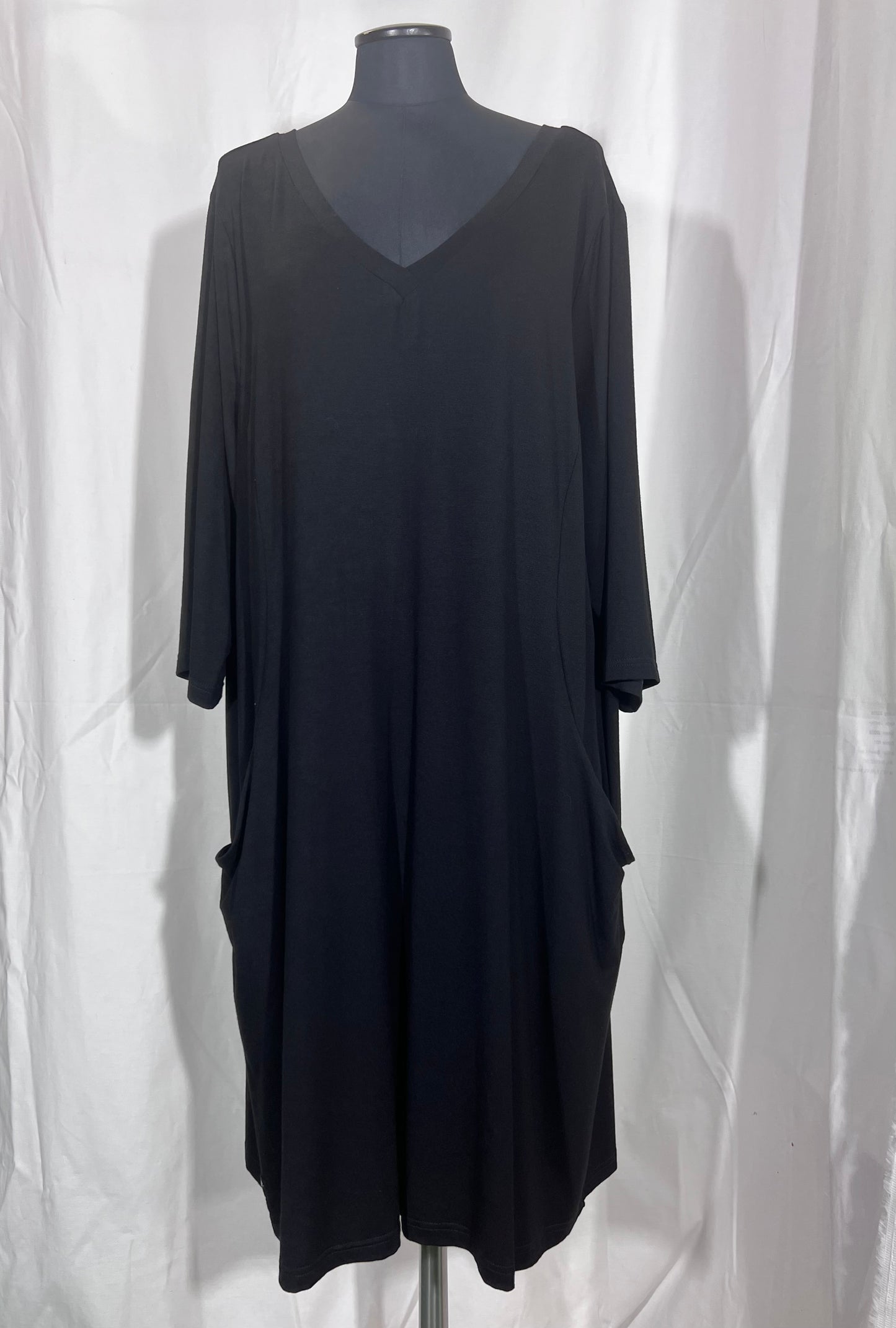 2. Hand Größe 4XL Lang arm Kleid Schwarz