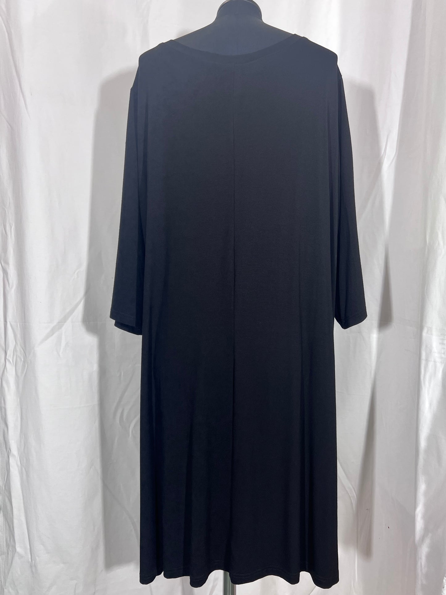 2. Hand Größe 4XL Lang arm Kleid Schwarz