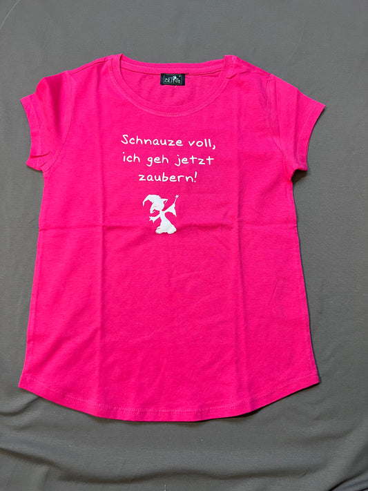 Kinder shirt 10-12 Jahre pink mit weißer Schrift