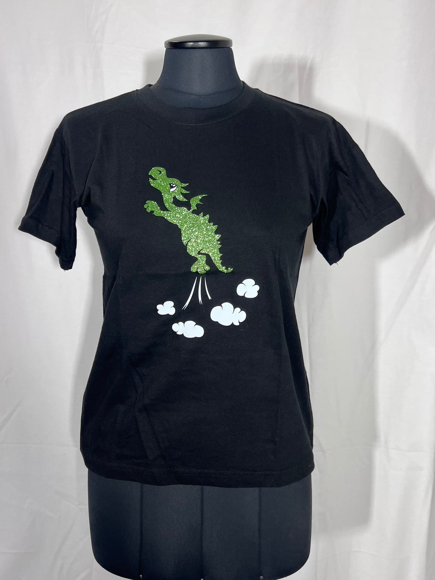 Kindershirt 9-11 Jahre schwarz Drachen