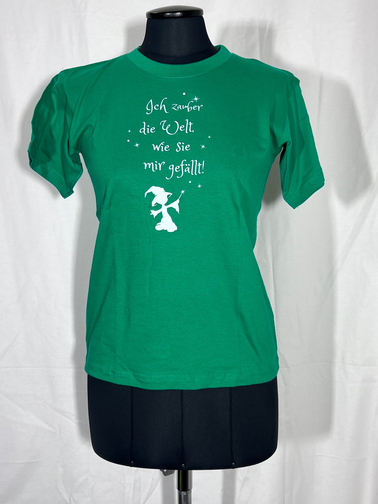 Children's shirt 9-11 years green with white writing