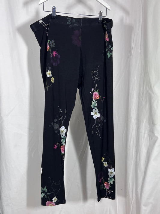 2. Hand Größe 3XL Leggins schwarz mit Blumen