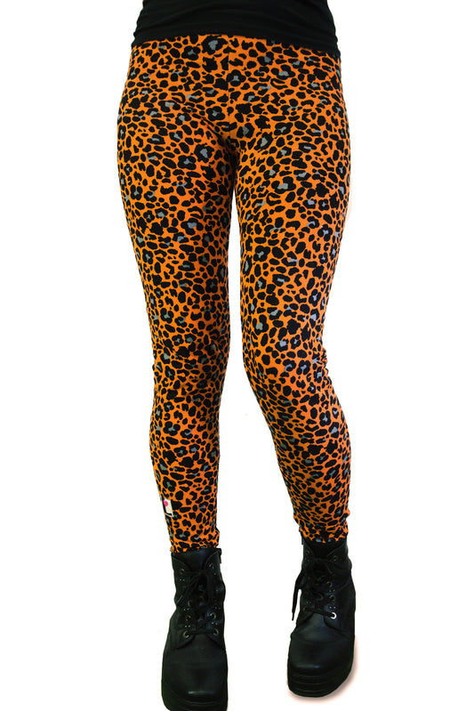 SALE Größe XXL Leggins Love Winter Leo Orange