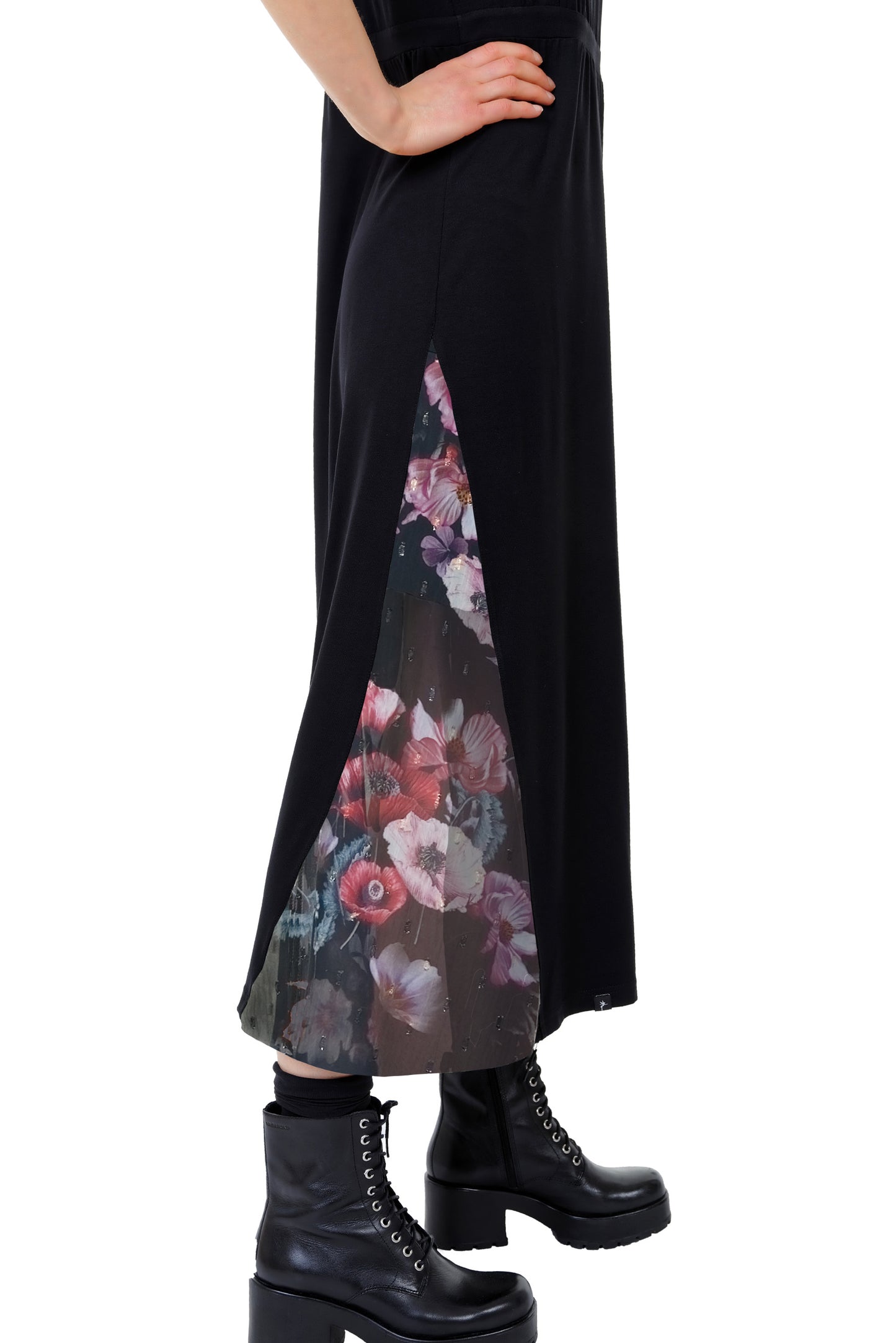 Magic Maxi Kleid schwarz blütenhauch