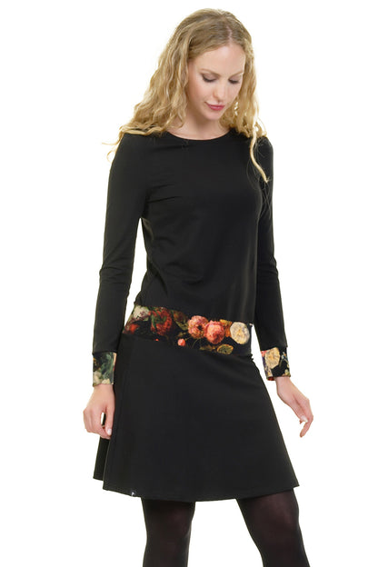 Tinka Kleid langarm schwarz mystic rose