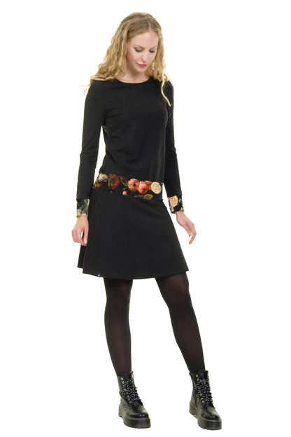 Tinka Kleid langarm schwarz mystic rose